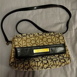 Calvin Klein Monogram Crossbody Bag - Black and Brown